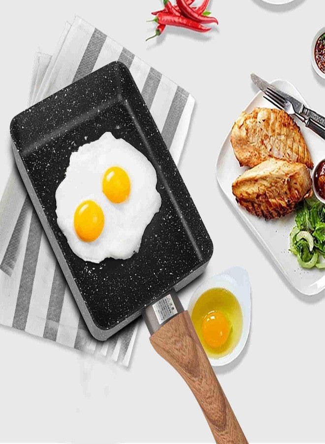 Sunicon Tamagoyaki Japanese Omelette Pan, Egg Pan Skillet, Non-stick Rectangle Square Frying Egg Roll Pan with Wood Handle Aluminum Cookware for Cooking - Image 5
